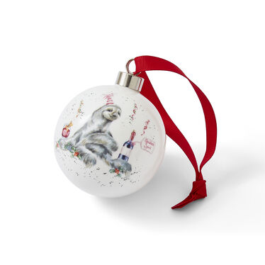 Wrendale Designs Holiday Spirits Bauble, Sloth Wrendale Designs Holiday Spirits Bauble, Sloth